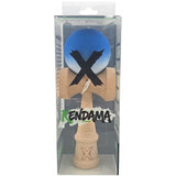 Kendama X Originala, Profesionala, Vivimall, din Lemn, Rubber Grip, 18 cm, Albastru/Alb - vivimall.ro