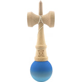 Kendama X Originala, Profesionala, Vivimall, din Lemn, Rubber Grip, 18 cm, Albastru/Alb - vivimall.ro