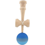 Kendama X Originala, Profesionala, Vivimall, din Lemn, Rubber Grip, 18 cm, Albastru/Alb - vivimall.ro