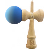 Kendama X Originala, Profesionala, Vivimall, din Lemn, Rubber Grip, 18 cm, Albastru/Alb - vivimall.ro