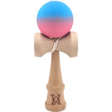 Kendama X Originala, Profesionala, Vivimall, din Lemn, Rubber Grip, 18 cm, Albastru/Roz - vivimall.ro