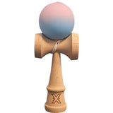 Kendama X Originala, Profesionala, Vivimall, din Lemn, Rubber Grip, 18 cm, Lila/Turcoaz - vivimall.ro
