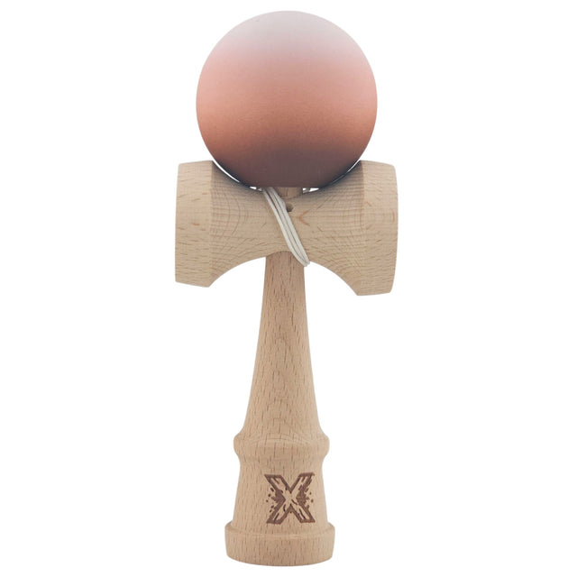 Kendama X Originala, Profesionala, Vivimall, din Lemn, Rubber Grip, 18 cm, Maro/Bej/Roz - vivimall.ro