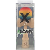 Kendama X Originala, Profesionala, Vivimall, din Lemn, Rubber Grip, 18 cm,Rosu/Galben/Albastru - vivimall.ro