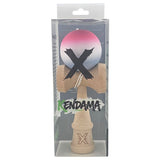 Kendama X Originala, Profesionala, Vivimall, din Lemn, Rubber Grip, 18 cm, Roz/Alb/Gri - vivimall.ro