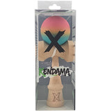Kendama X Originala, Profesionala, Vivimall, din Lemn, Rubber Grip, 18 cm, Roz/Galben/Albastru - vivimall.ro