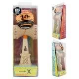 Kendama X Originala, Profesionala, Vivimall, DRAGON Series, Super Sticky cu Cupe Mari King Size V3, Rulment Metalic si Gaura in Baza, din Lemn 18 cm, Ata 55 cm, Portocaliu/Negru - vivimall.ro