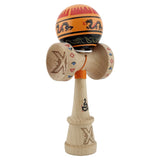 Kendama X Originala, Profesionala, Vivimall, DRAGON Series, Super Sticky cu Cupe Mari King Size V3, Rulment Metalic si Gaura in Baza, din Lemn 18 cm, Ata 55 cm, Portocaliu/Negru - vivimall.ro