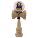 Kendama X Originala, Profesionala, Vivimall, Violet Monkey, Super Sticky cu Cupe Mari King Size V3, Rulment Metalic si Gaura in Baza, din Lemn 18 cm, Ata 55 cm, Roz - vivimall.ro