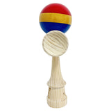 Set complet Kendama X Originală Super Big 52 cm, bilă multicolor sticky, ață 95 cm – vedere de ansamblu
