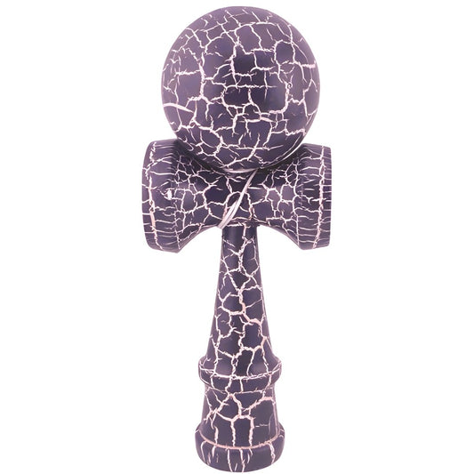 Kendama X Originala, Profesionala, Vivimall, Kendama Cracked, din Lemn – 18 cm, Crack Mov/Alb - vivimall.ro
