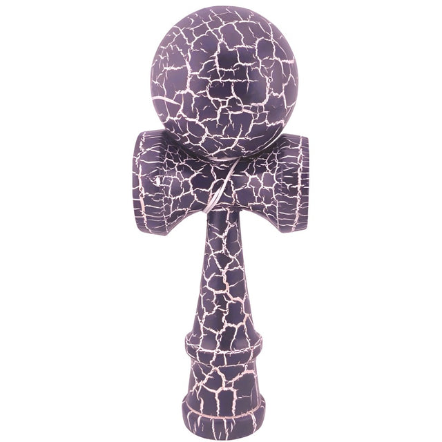 Kendama X Originala, Profesionala, Flippy, Kendama Cracked, din Lemn – 18 cm, Crack Mov/Alb - vivimall.ro