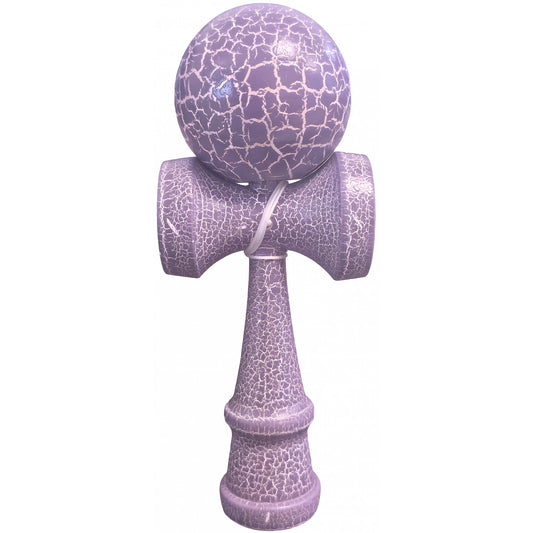 Kendama X Originala, Profesionala, Vivimall, Kendama Cracked, din Lemn – 18 cm, Lila/Alb - vivimall.ro