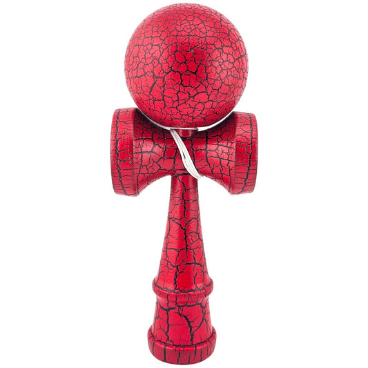 Kendama X Originala, Profesionala, Vivimall, Kendama Cracked, din Lemn, 18 cm, Rosu/Negru - vivimall.ro