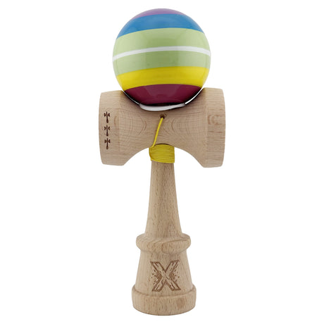 Kendama X Originala, Profesionala, Vivimall, Legendary Spectrum, Cupe Mari KING SIZE V3, Super Sticky, Gaura in Baza, Rulment Metalic, din lemn 18 cm, Ata 55 cm, Multicolor - vivimall.ro