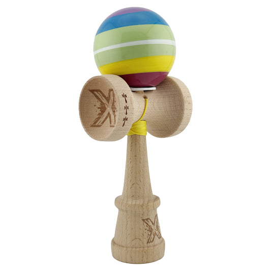 Kendama X Originala, Profesionala, Vivimall, Legendary Spectrum, Cupe Mari KING SIZE V3, Super Sticky, Gaura in Baza, Rulment Metalic, din lemn 18 cm, Ata 55 cm, Multicolor - vivimall.ro