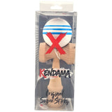 Kendama X Originala, Profesionala, Flippy, Original Super Sticky, din Lemn, 18 cm, Dark Alb/Albastru - vivimall.ro