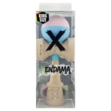 Kendama X Originala, Profesionala, Vivimall, Rubber Grip, Cupe Mari KING SIZE V3, Gaura in Baza, Rulment Metalic, din lemn 18 cm, Ata 55 cm, Bicolor Roz/Bleu - vivimall.ro
