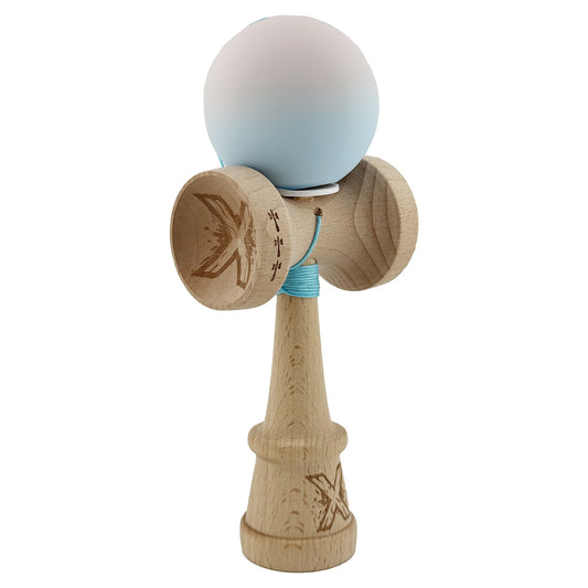Kendama X Originala, Profesionala, Vivimall, Big Cups V3, Rubber Grip model lila/turcoaz - vivimall.ro