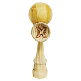 Kendama X Originala, Profesionala, Vivimall, SUPER BIG cu Cupe KING SIZE, Bila Super Sticky, Diametrul 17 cm, din Lemn, 52 x 20 cm, Natural Maro - vivimall.ro