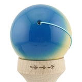 Kendama X Originala, Profesionala, Flippy, Super Sticky cu Cupe Mari KING SIZE V3, Gaura in Baza, Rulment Metalic, din lemn 18 cm, Ata 62/65 cm, Gradient Albastru/Galben/Rosu - vivimall.ro