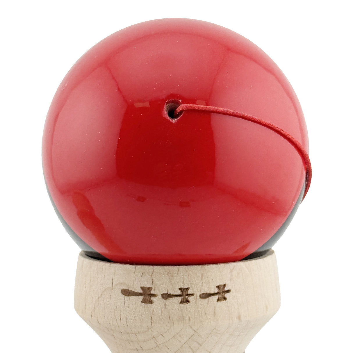 Kendama X Originala, Profesionala, Flippy, Super Sticky cu Cupe Mari KING SIZE V3, Gaura in Baza, Rulment Metalic, din lemn 18 cm, Ata 62/65 cm, Rosu/Negru/Galben- - vivimall.ro