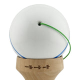 Kendama X Originala, Profesionala, Flippy, Super Sticky cu Cupe Mari KING SIZE V3, Gaura in Baza, Rulment Metalic, din lemn 18 cm, Ata 62/65 cm, Special Alb/Albastru - vivimall.ro