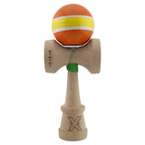Kendama X Originala, Profesionala, Flippy, Super Sticky cu Cupe Mari KING SIZE V3, Gaura in Baza, Rulment Metalic, din lemn 18 cm, Ata 62/65 cm, Special Portocaliu/Galben - vivimall.ro