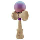 Kendama X Originala, Profesionala, Flippy, Super Sticky cu Cupe Mari KING SIZE V3, Gaura in Baza, Rulment Metalic, din lemn 18 cm, Ata 62/65 cm, Gradient Albastru/Mov/Roz - vivimall.ro