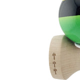 Kendama X Originala, Profesionala, Flippy, Super Sticky cu Cupe Mari KING SIZE V3, Gaura in Baza, Rulment Metalic, din lemn 18 cm, Ata 62/65 cm, Galben/Negru/Verde - vivimall.ro