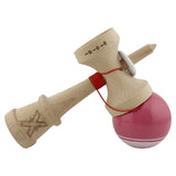 Kendama X Originala, Profesionala, Flippy, Super Sticky cu Cupe Mari KING SIZE V3, Gaura in Baza, Rulment Metalic, din lemn 18 cm, Ata 62/65 cm, Special Roz/Alb - vivimall.ro