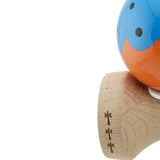 Kendama X Originala, Profesionala, Flippy, Super Sticky cu Cupe Mari KING SIZE V3, Gaura in Baza, Rulment Metalic, din lemn 18 cm, Ata 62/65 cm, Special Albastru/Portocaliu - vivimall.ro