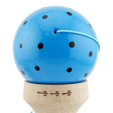 Kendama X Originala, Profesionala, Flippy, Super Sticky cu Cupe Mari KING SIZE V3, Gaura in Baza, Rulment Metalic, din lemn 18 cm, Ata 62/65 cm, Special Albastru/Portocaliu - vivimall.ro