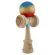Kendama X Originala, Profesionala, Vivimall, Super Sticky cu Cupe Mari KING SIZE V3, Gaura in Baza, Rulment Metalic, din lemn 18 cm, Ata 62/65 cm, Gradient Albastru/Galben/Rosu - vivimall.ro