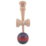 Kendama X Originala, Profesionala, Vivimall, Super Sticky din Lemn, 18 cm, Gradient Mov/Rosu/Negru - vivimall.ro