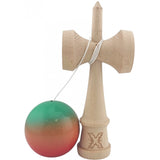 Kendama X Originala, Profesionala, Flippy, Super Sticky din Lemn, 18 cm, Gradient Rosu/Verde - vivimall.ro