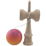 Kendama X Originala, Profesionala, Vivimall, Super Sticky, din Lemn, 18 cm, Roz, Portocaliu, Galben - vivimall.ro