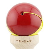 Kendama profesională Super Sticky Tricolor Edition, detaliu finisaj gradient multicolor vibrant