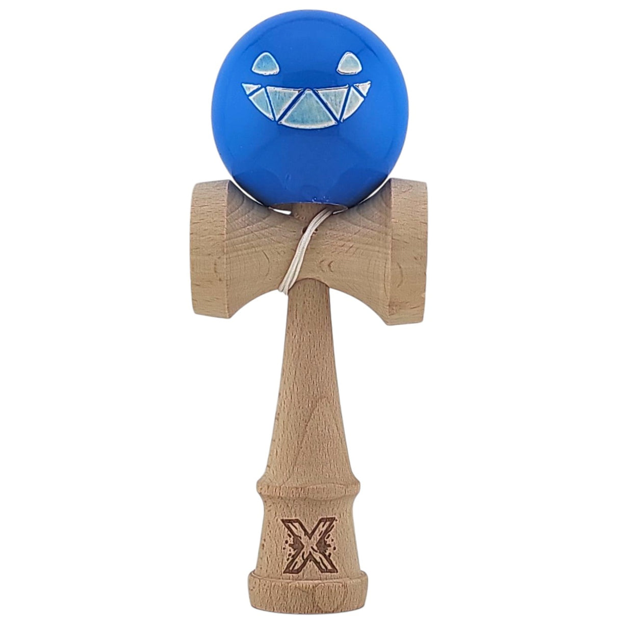 Kendama X Originala, Profesionala Limited Crazy Smile, Vivimall, din Lemn, Super Stiky, 18 cm, Albastru - vivimall.ro