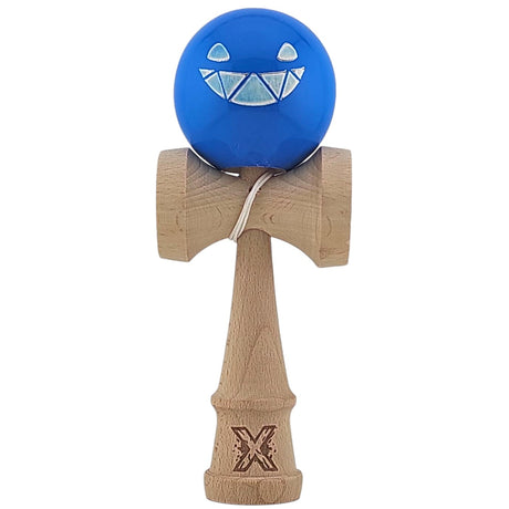 Kendama X Originala, Profesionala Limited Crazy Smile, Vivimall, din Lemn, Super Stiky, 18 cm, Albastru - vivimall.ro