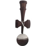 Kendama X Originala, Profesionala Limited, Vivimall, din Lemn, Super Sticky, 18 cm, Alb/Maro inchis - vivimall.ro