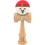 Kendama X Originala, Profesionala, Rege, Flippy, din Lemn, 18 cm, Rosu/Alb/Galben