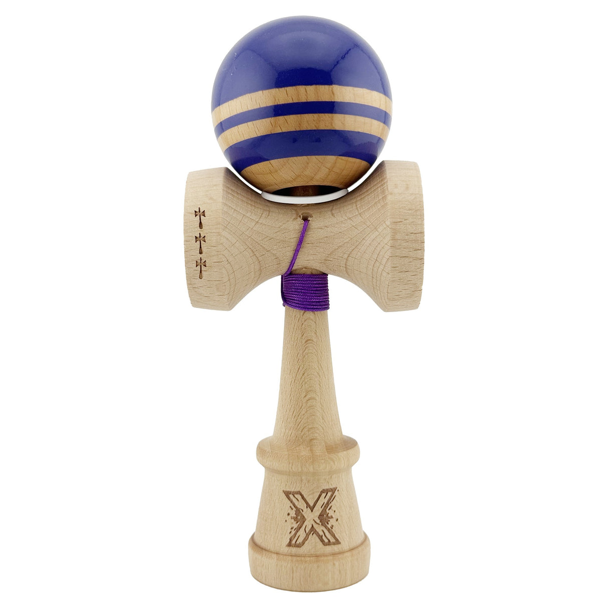 Kendama Originala X - Rainbow, Super Sticky, V3 King Size Cup, Gaura in Baza, Profesionala, Vivimall, din Lemn, 18 cm, Violet