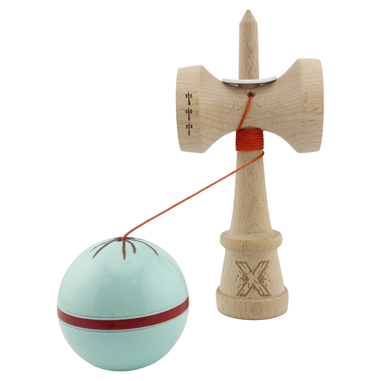 Kendama Originala X - Silken, Super Sticky, V3 King Size Cup, Gaura in Baza, Profesionala, Vivimall, din Lemn, 18 cm, Mint - vivimall.ro