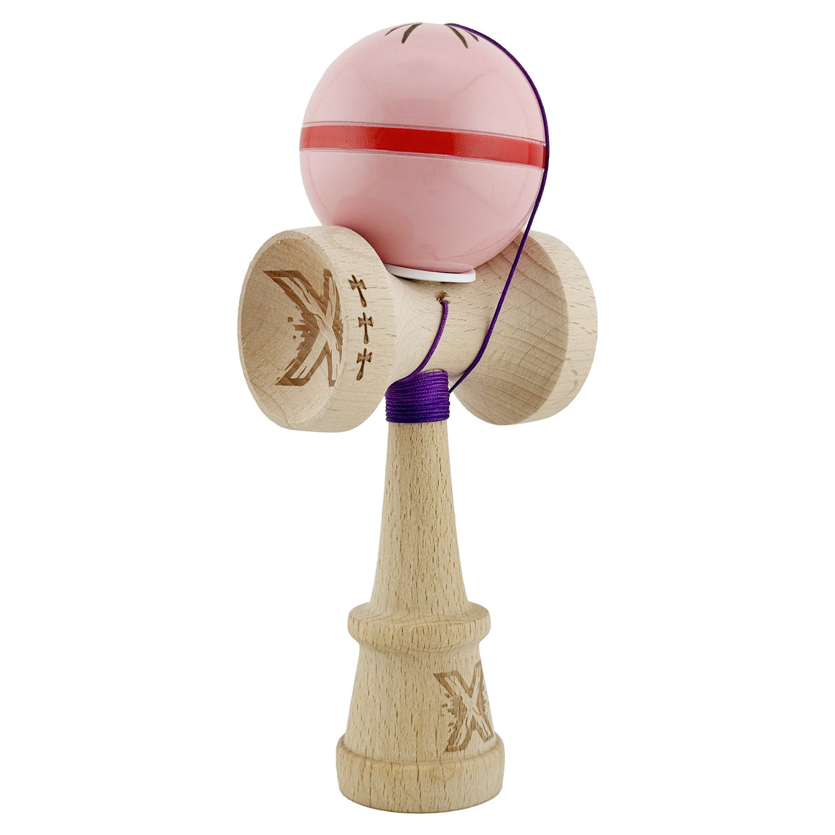 Kendama Originala X - Silken, Super Sticky, V3 King Size Cup, Gaura in Baza, Profesionala, Vivimall, din Lemn, 18 cm, Pink - vivimall.ro