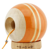 Kendama X Rainbow Originala, Profesionala, Flippy, Big Cups V2, Super Sticky cu Cupe Mari, Rulment Metalic, din lemn 18 cm, Ata 55 cm, Portocaliu/Maro - vivimall.ro