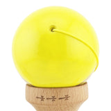 Kendama X Rainbow Originala, Profesionala, Flippy, Big Cups V2, Super Sticky cu Cupe Mari, Rulment Metalic, din lemn 18 cm, Ata 55 cm, Galben/Maro - vivimall.ro