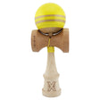 Kendama X Rainbow Originala, Profesionala, Vivimall, Big Cups V2, Super Sticky cu Cupe Mari, Rulment Metalic, din lemn 18 cm, Ata 55 cm, Galben/Maro - vivimall.ro