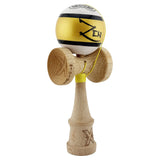 Kendama X ZEN Originala, Profesionala, Vivimall, Big Cups V2, Super Sticky Legendary Cupe Mari, Rulment Metalic cu Ata 55 cm, Auriu/Alb - vivimall.ro
