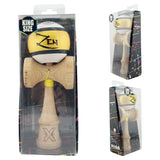 Kendama X ZEN Originala, Profesionala, Flippy, Big Cups V2, Super Sticky Legendary Cupe Mari, Rulment Metalic cu Ata 55 cm, Auriu/Alb